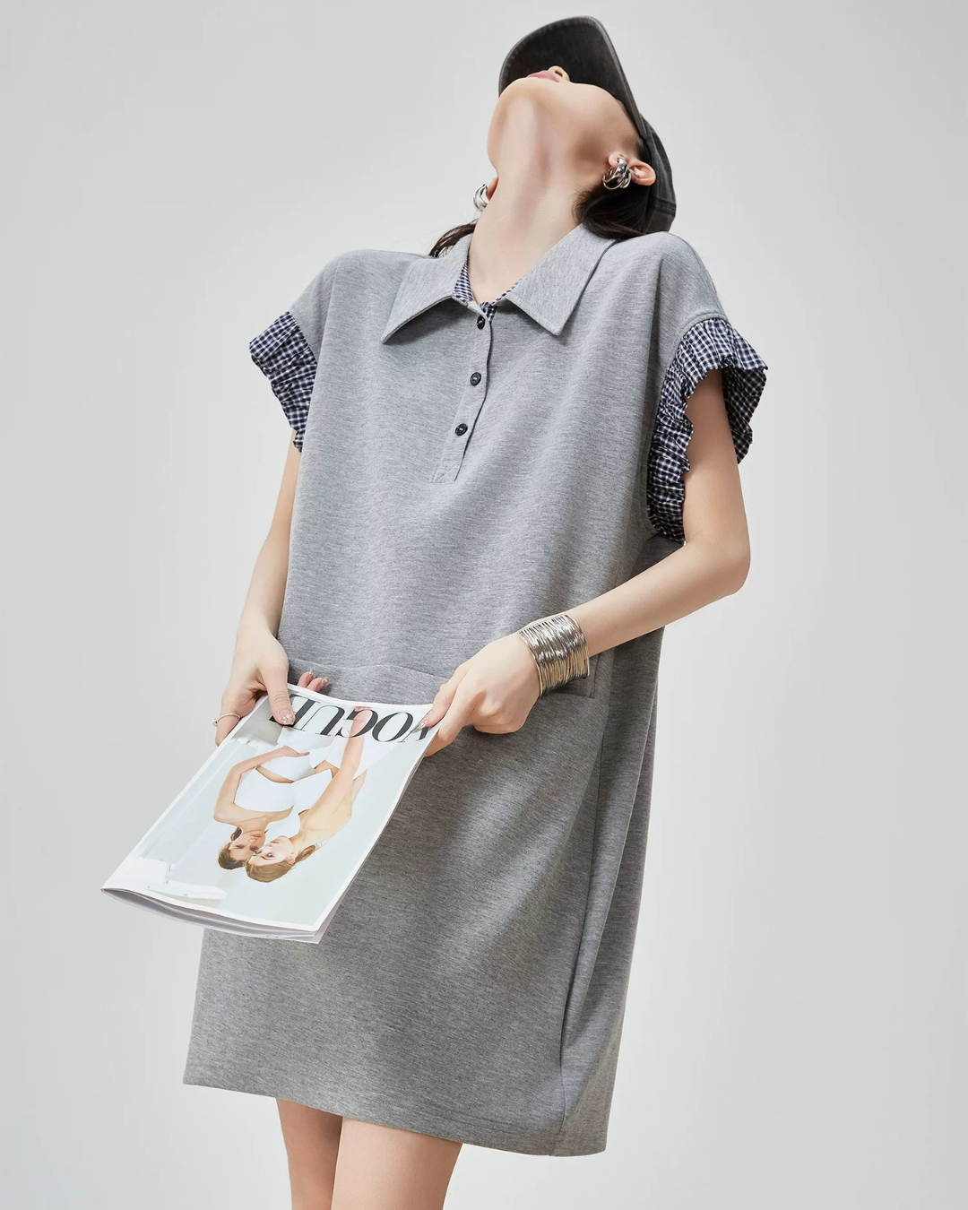 Gingham Check Polo Sweat Dress FER0206