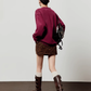 Tiger Tail Sweatshirt / Leopard Mini Skirt LLA0635