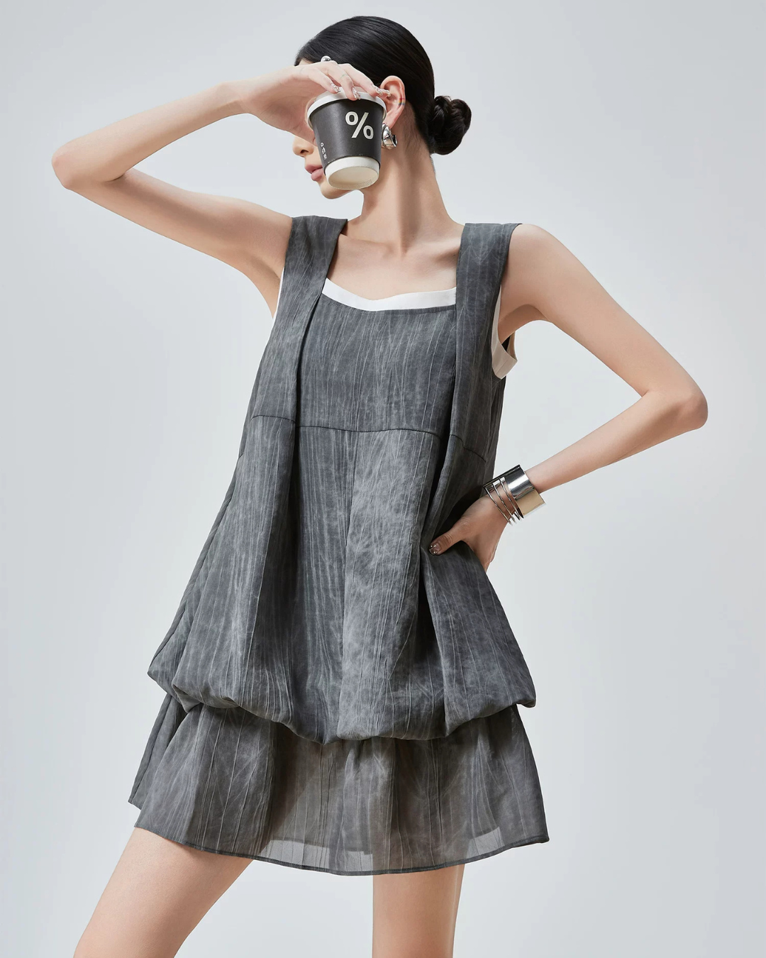 Square Balloon Mini Dress FER0252