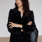 V-Neck Velour Elegant Dress VAS0141