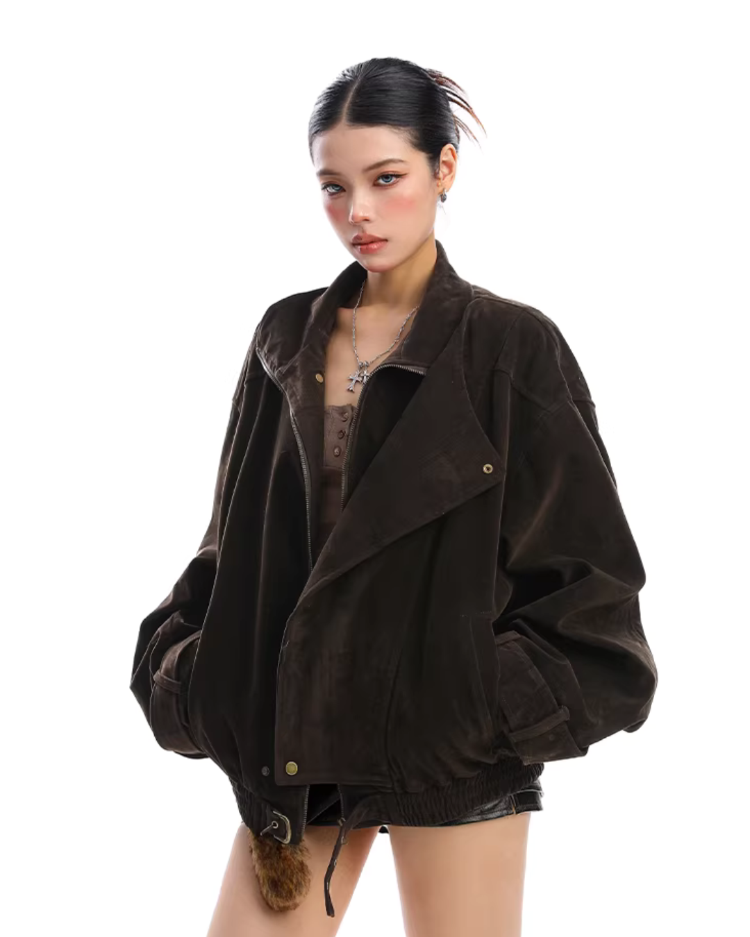 Suede Fleece Stand Collar Jacket BGS0045
