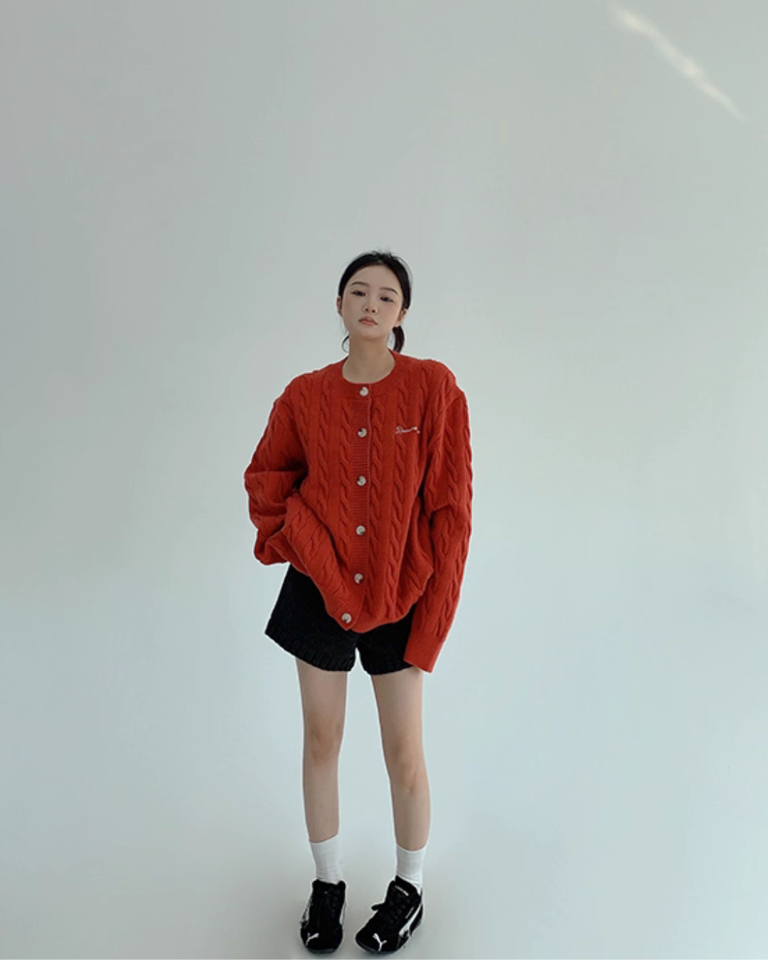 Round Neck Cable Knit Cardigan YLS0978
