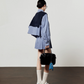 Blue Check Long Sleeve Shirt / Relaxed Mini Skirt LLA0513