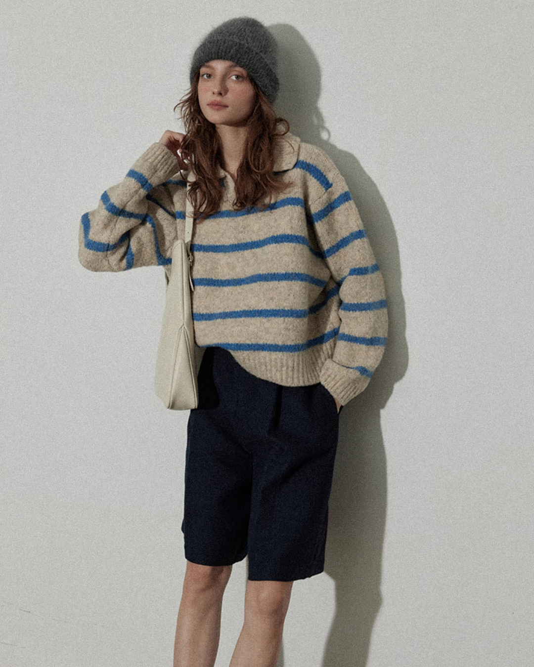 Border Polo Knit Top RLZ0005