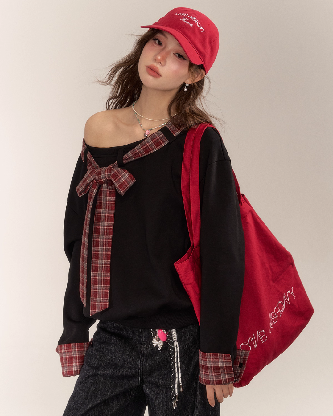 Paid Ribbon One-Shoulder Top ASG0056
