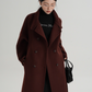 Stand Collar Red Tweed Coat SRS0317