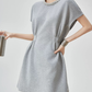 Waist Gather Sweatshirt Mini Dress FER0275