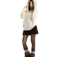 Fur Hood Cable Knit Top BGS0034