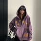 Patch Embroidered Distressed Hoodie  YLS1047