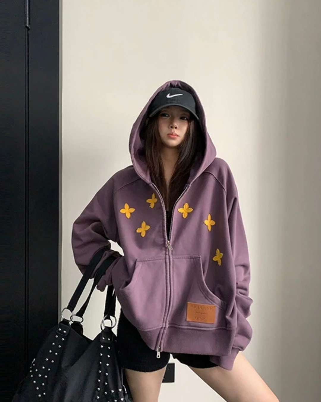 Patch Embroidered Distressed Hoodie  YLS1047