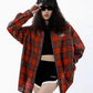 Loose Plaid Long Sleeve Shirt ICM0012