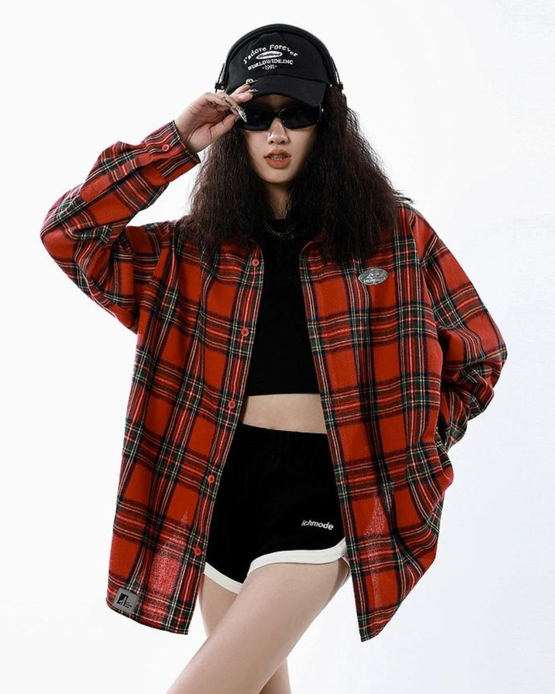 Loose Plaid Long Sleeve Shirt ICM0012