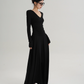 V-Neck Slim Long Sleeve Dress SRS0333