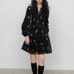 Flower Patterned Flare Dress VAS0146