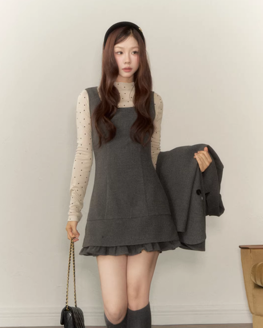 Ruffle Vest Dress WDB0013