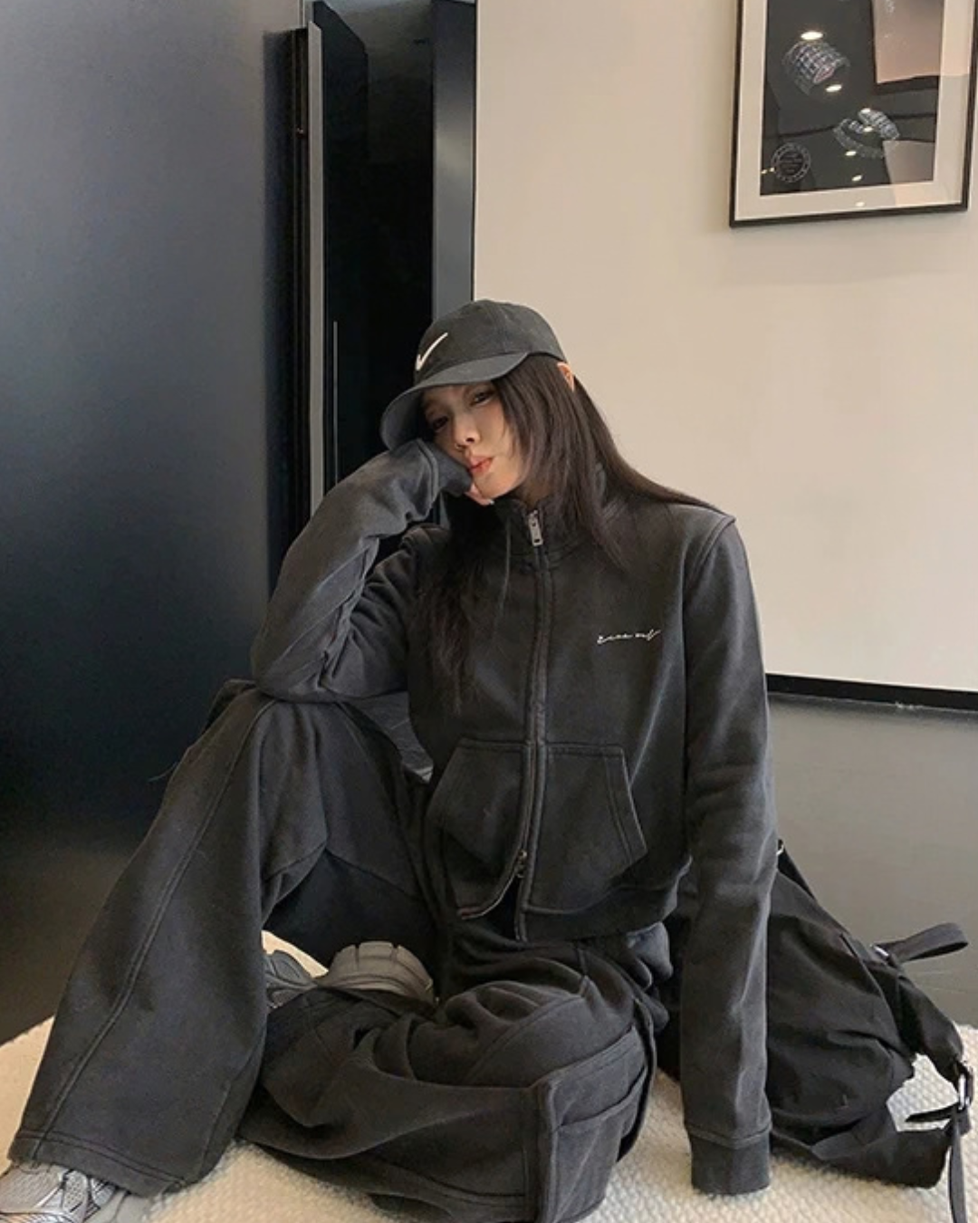Vintage Double Zipper Jacket / Cargo Track Pants YLS1054