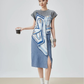 Printed Scarf Layered-Style Dress FER0291