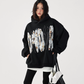 Lace Burnout Embroidered Hoodie ACS0342