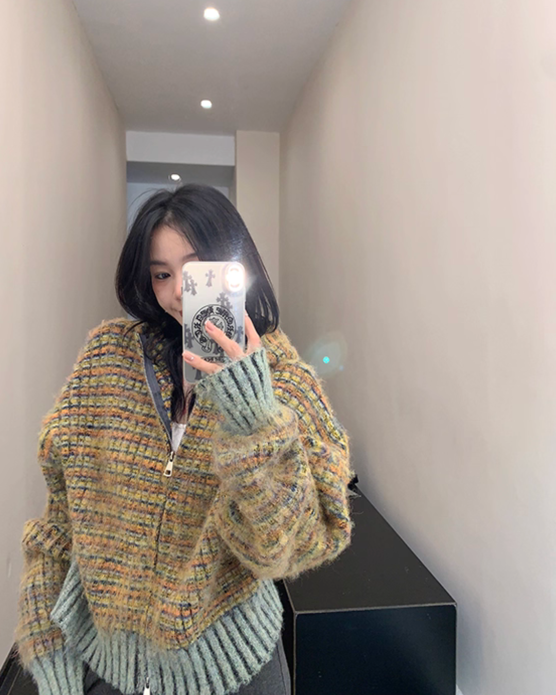 Retro Brushed Knit Hoodie YLS1004