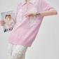 Sheer Short-Sleeve Polo Knit FER0261
