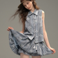 Flower Shirt Vest / Balloon Mini Pants USY0008
