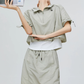 Nylon Half-Zip Short-Sleeve / Mini Skirt FER0231