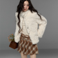 Stand Collar Fluffy Fur Jacket TRK0009