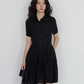 Plain Tiered Shirt Dress VAS0103