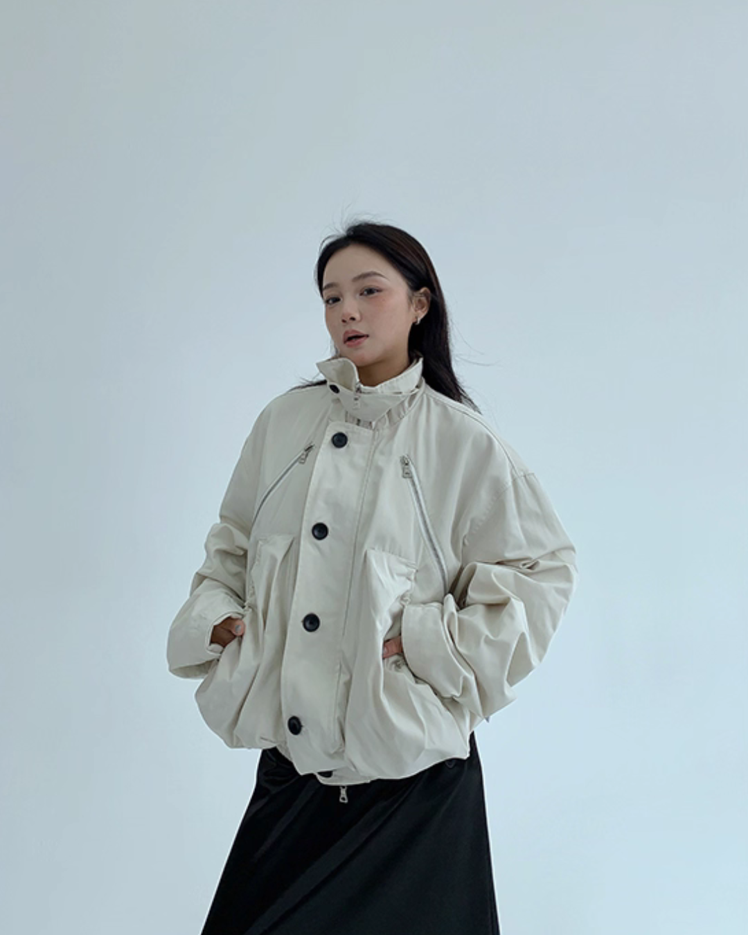 Stand Collar Balloon Sleeve Jacket YLS0921