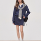 Half Button Tight Dress / Border Top / Belt WEO0004