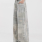 News Paper Print Wide Pants KNH0005