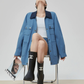 Blue Turn Collar Jacket / Work Skirt FER0376