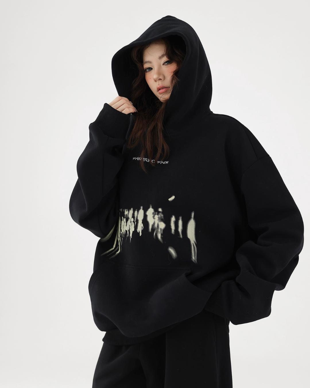 Blurry Figure Print Hoodie ACS0304