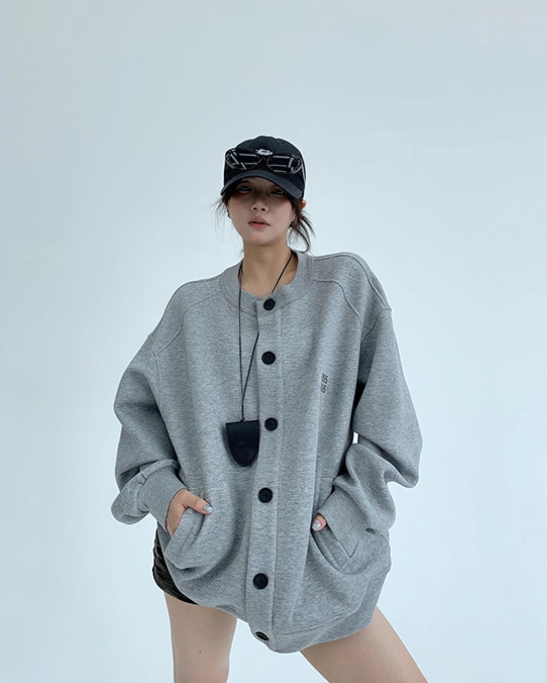 Round Neck Loose Cardigan YLS0891