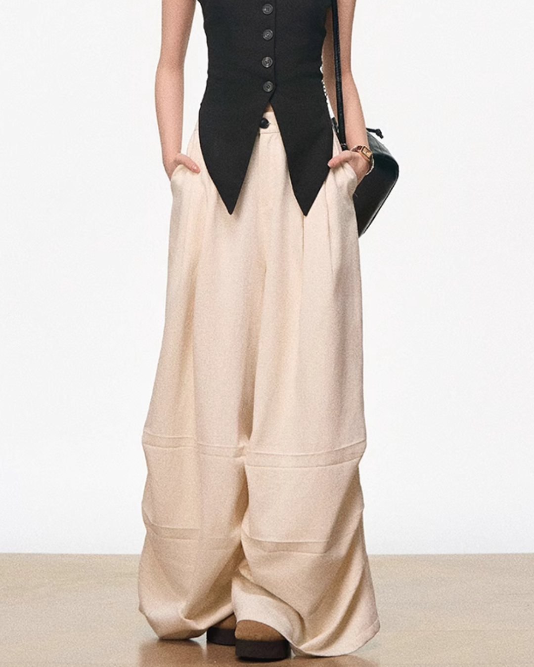 Halter Neck Slim Top / Wide Casual Pants WEO0044