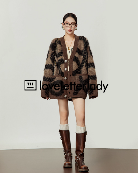 Rope Design Knit Cardigan  LLA0520