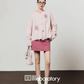Heart Patch Shaggy Knit Cardigan / Pink Mini Skirt LLA0592