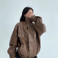 Stand Collar Fake Leather Blouson YLS0909