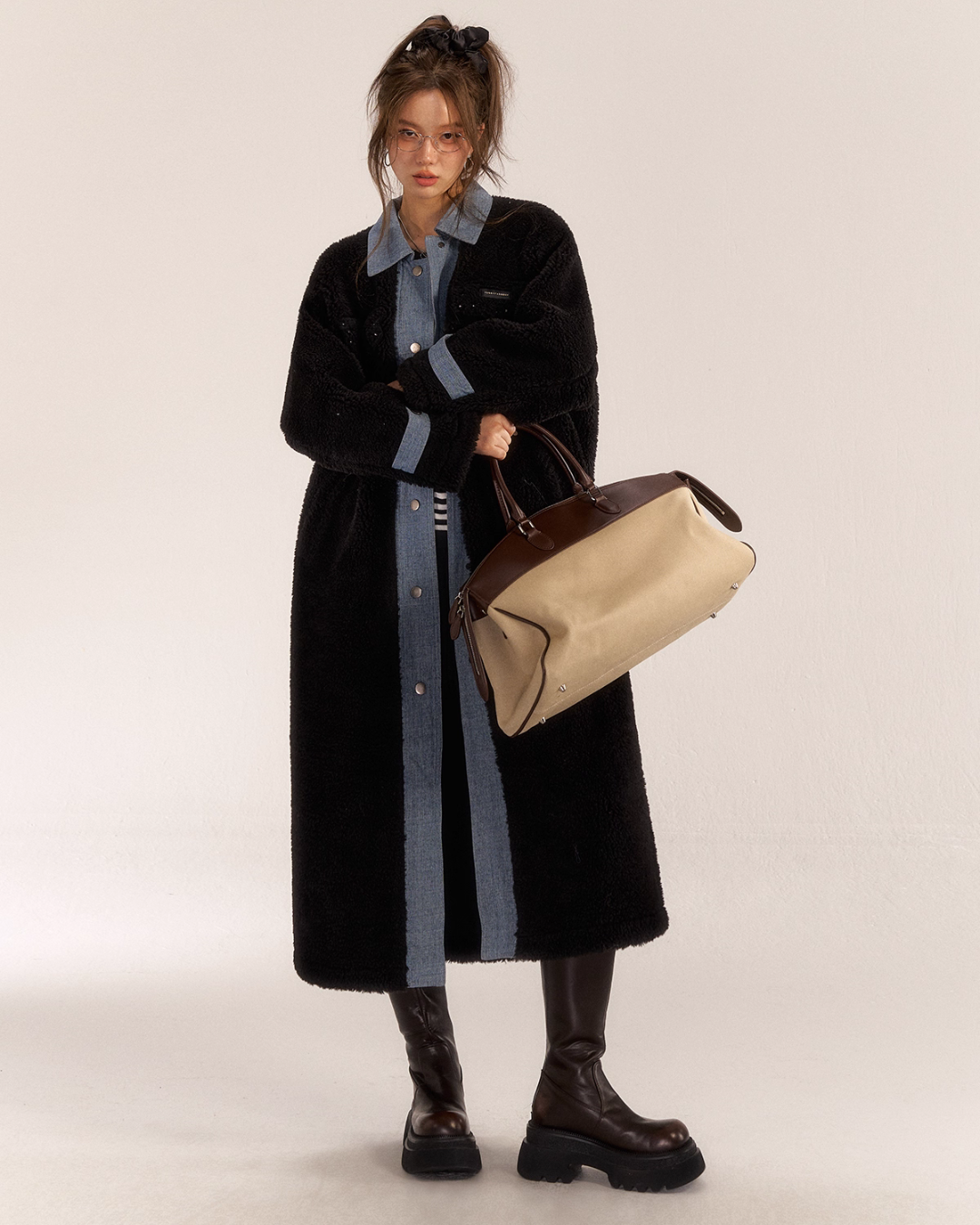Denim Shearling Casual Coat  ASG0050
