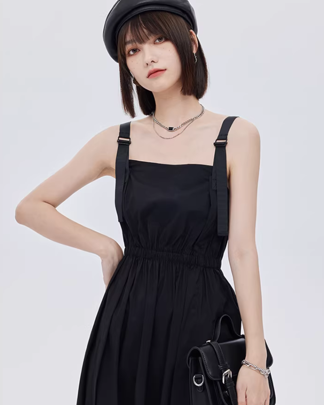 High-Waist Suspender Dress SHN0044
