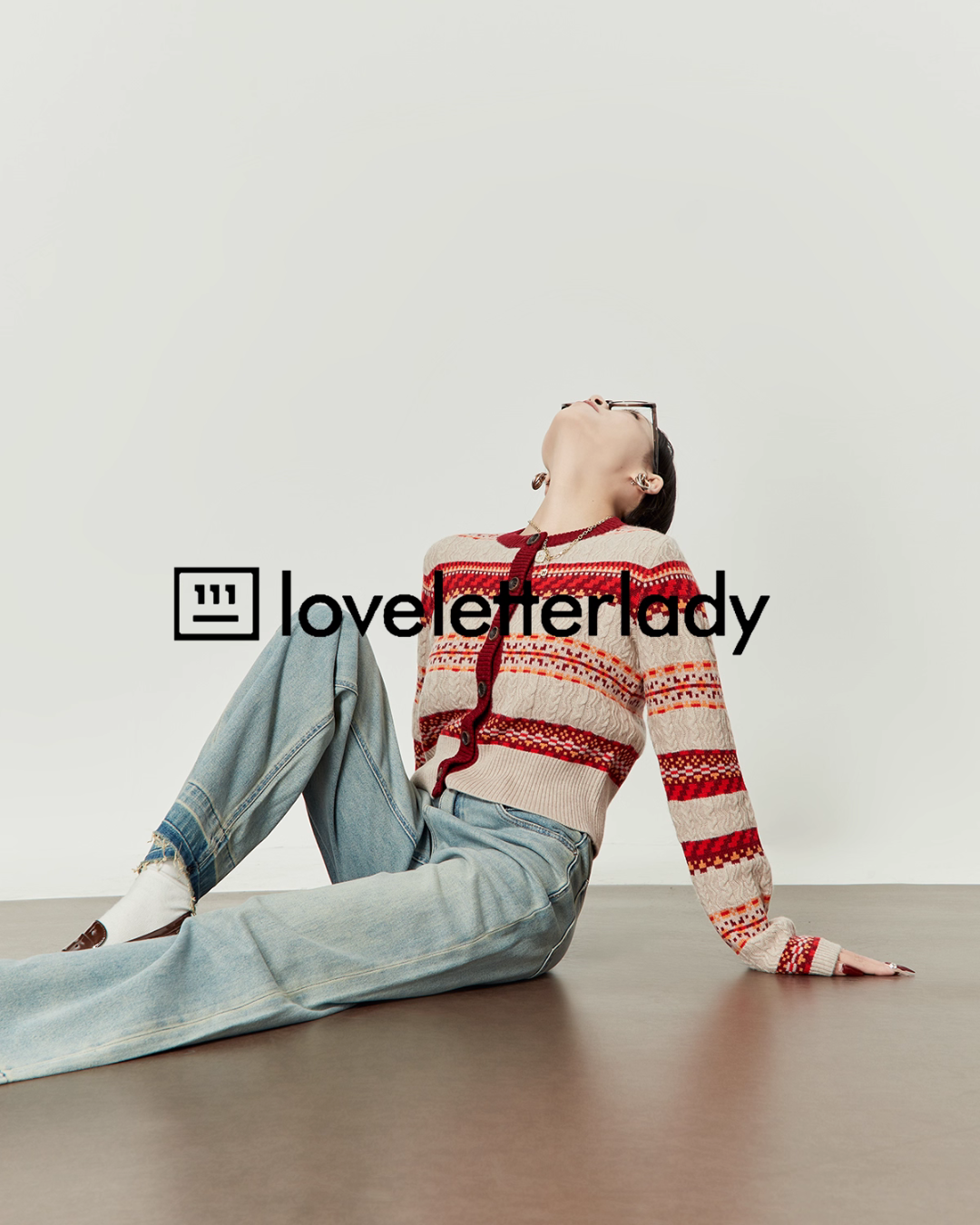 Red Striped Jacquard Knit LLA0549
