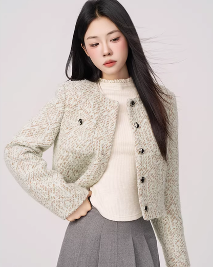 Feminine Short Tweed Jacket WDB0019