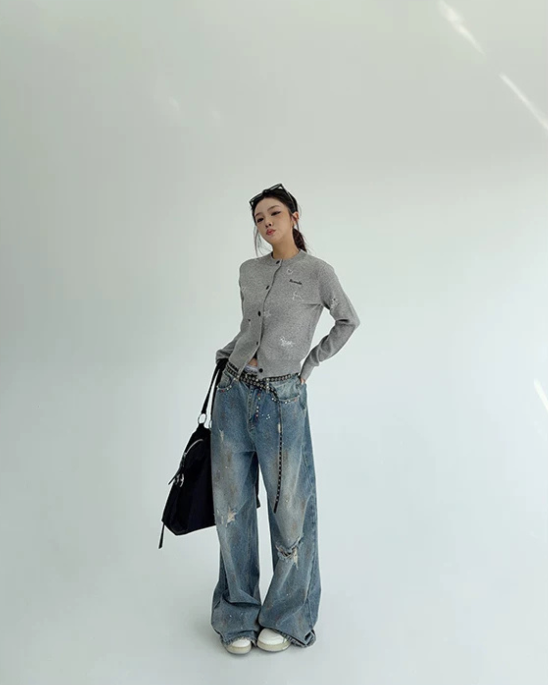 Round-Neck Knit Cardigan YLS1072