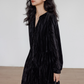 V-Neck Velvet Long Dress VAS0144