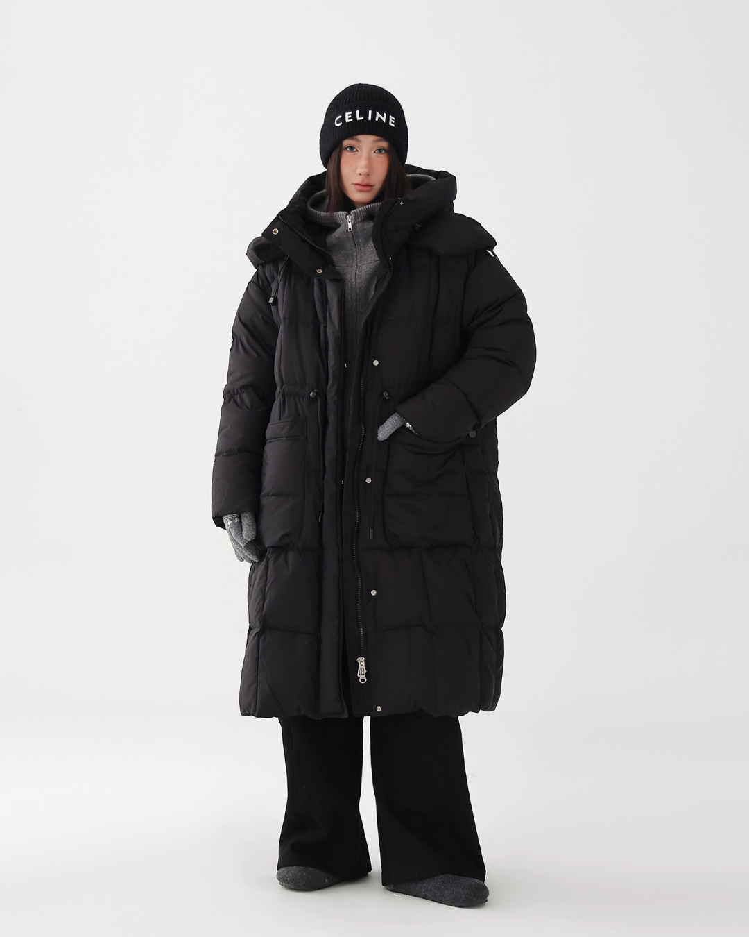 Stand Collar Down Long Coat ACS0331