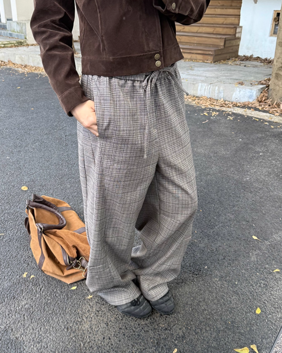 Plaid Patchwork Loose Pants CYE0085