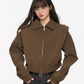 Padded Shoulder Leather Jacket KIP0002