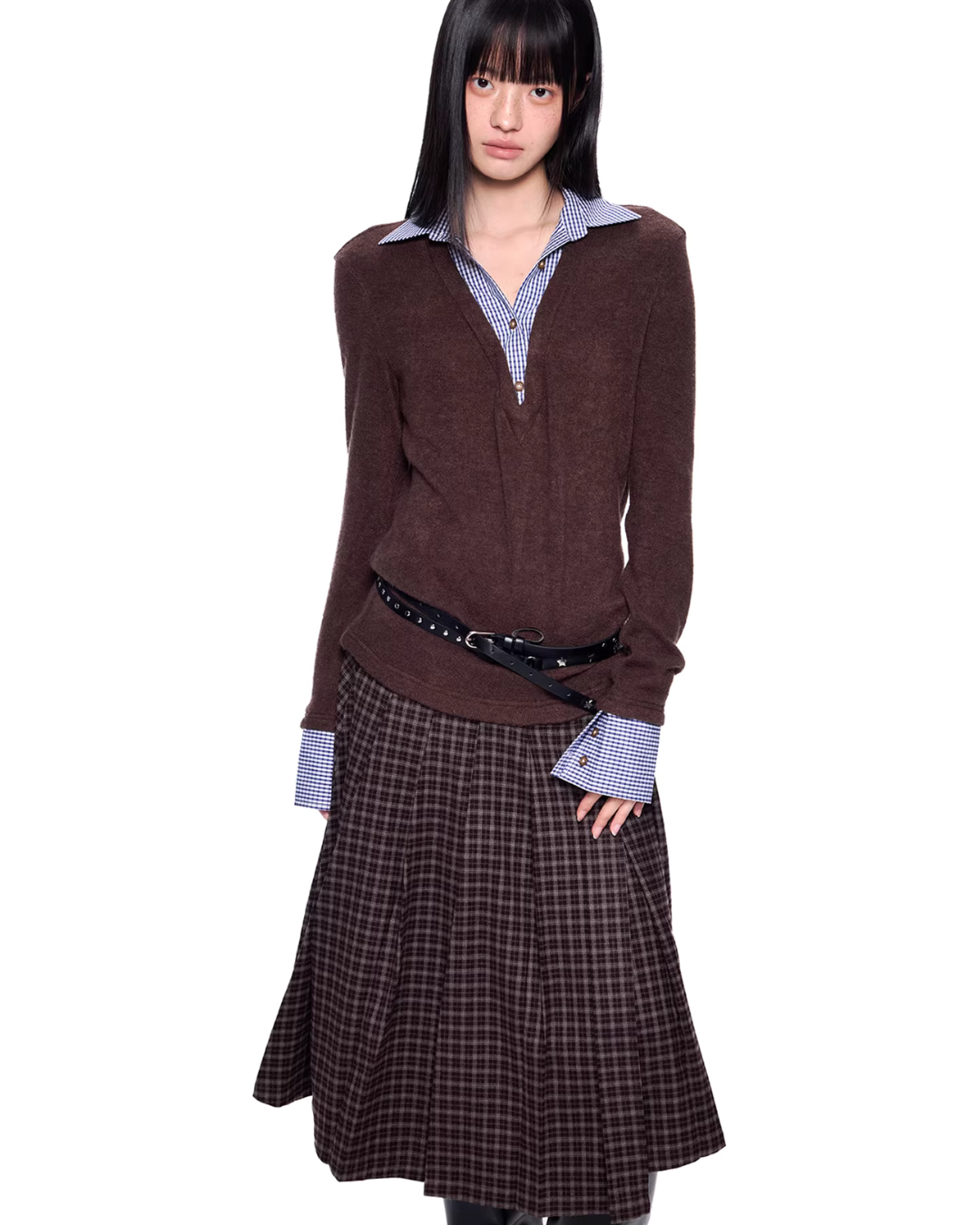 Shirt Docking Knit Top EZK0086