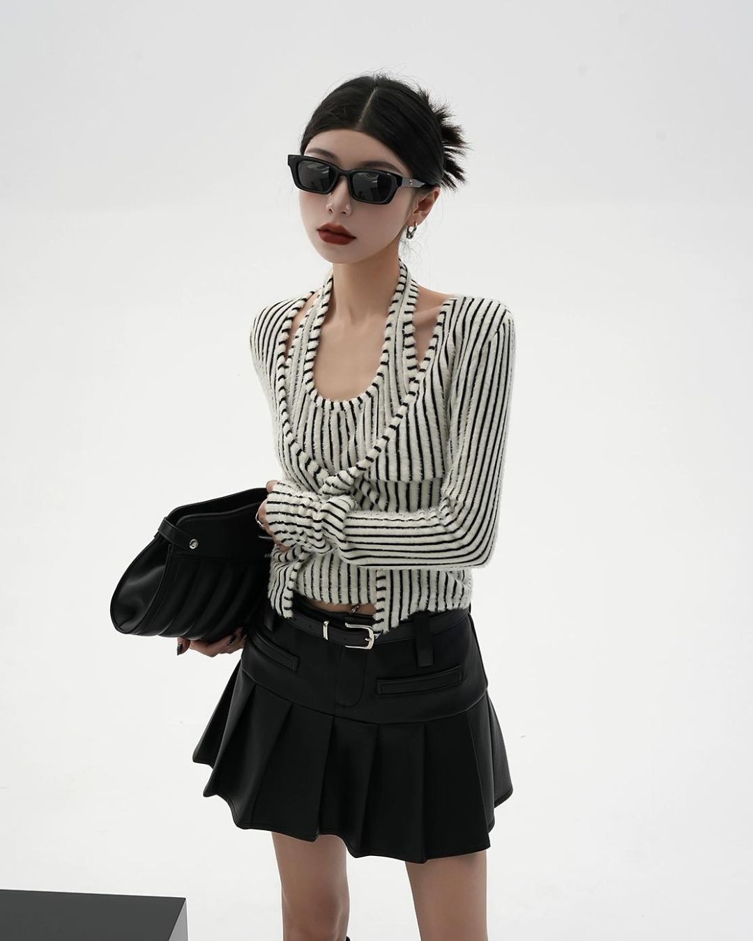 Halter Neck Striped Knit SRS0120