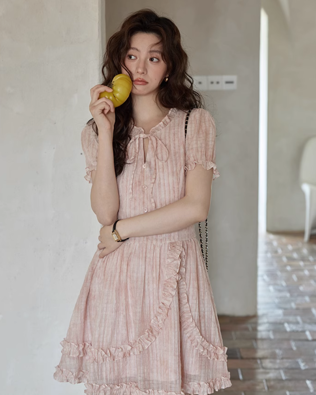 Pastel Pink Frill Dress SMS0010